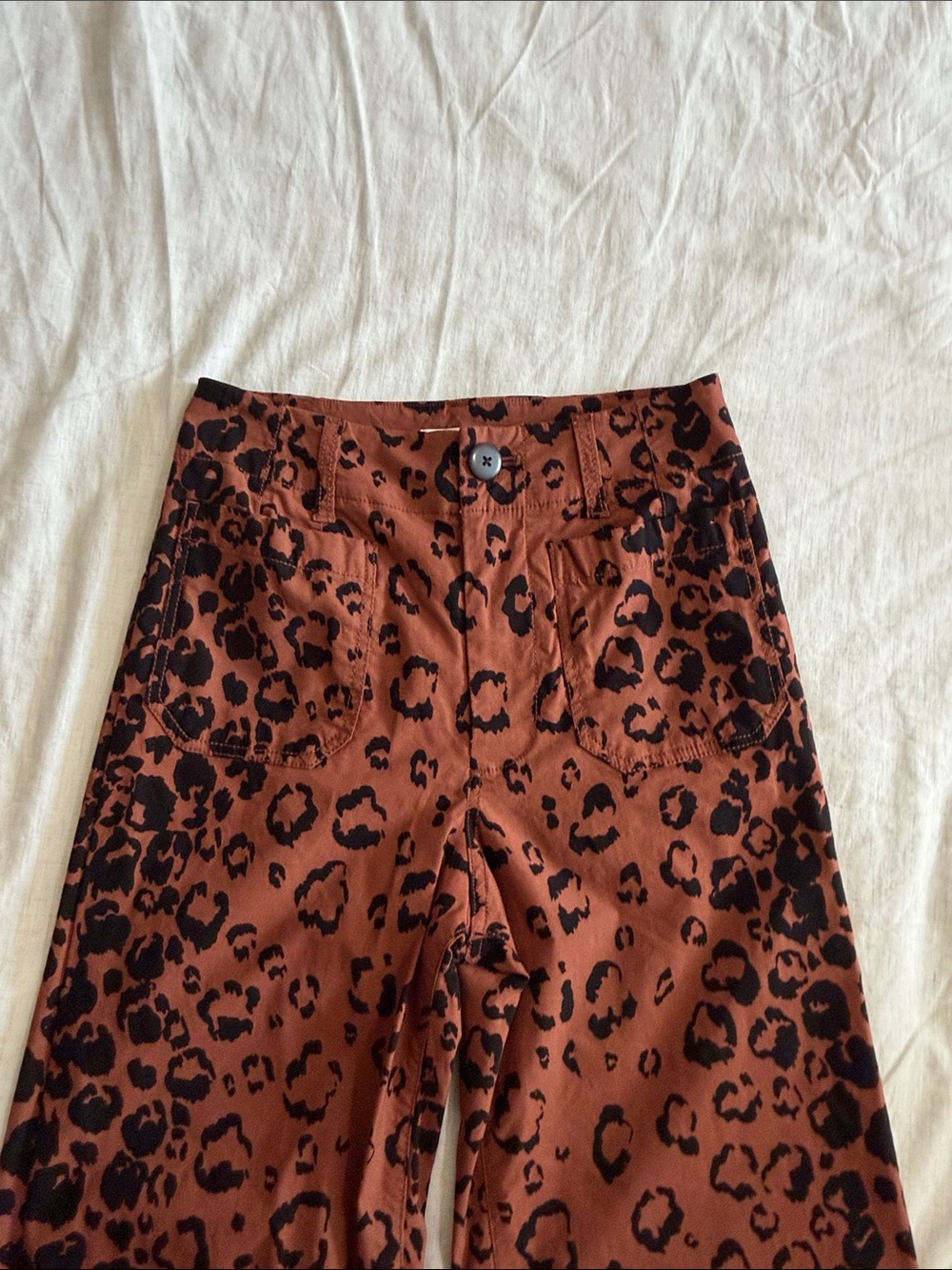 Anthropologie Maeve The Colette Crop Wide-Leg Pants Size 25 Brown Black - Picture 2 of 8